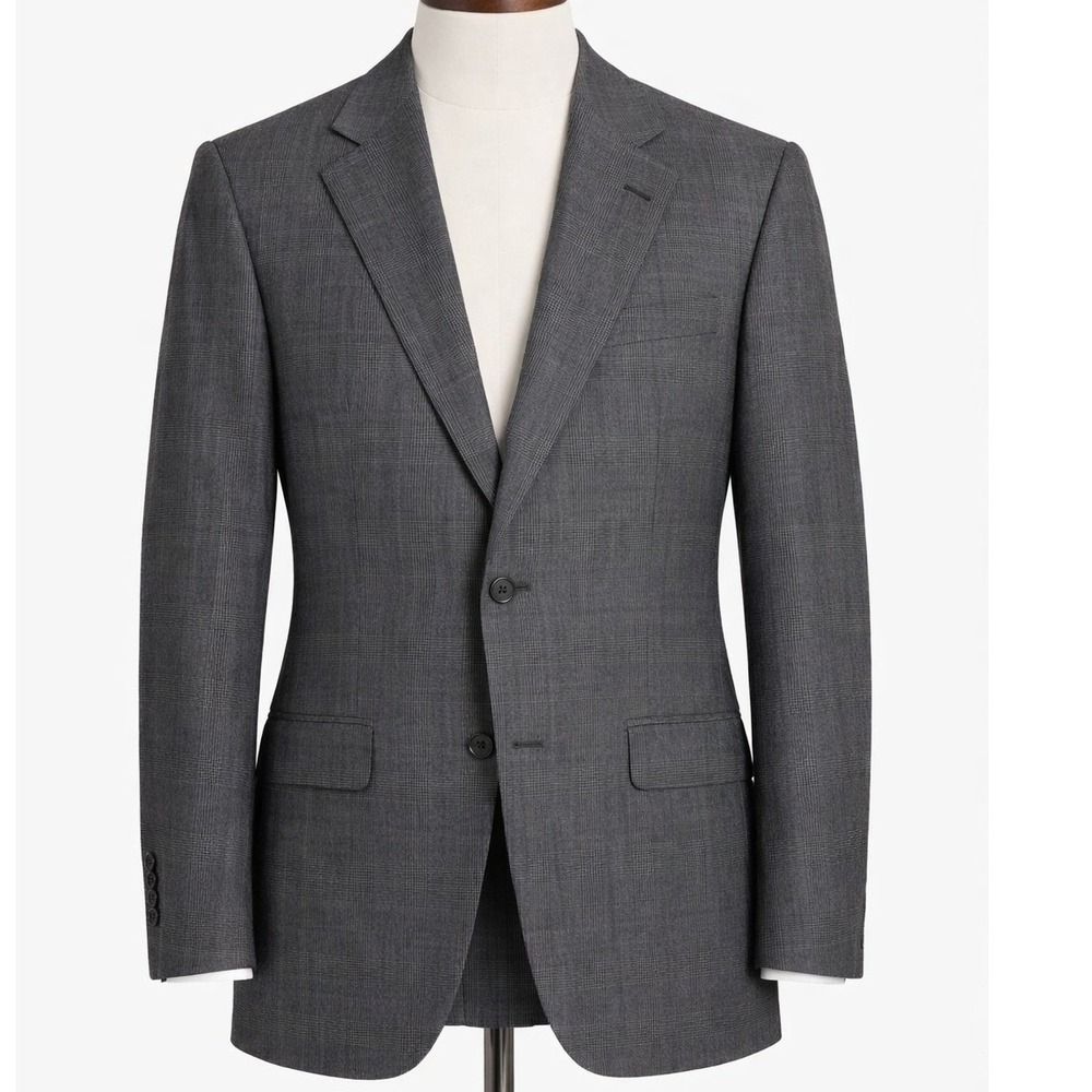 Hickey Freeman Nordstrom Blazer‎ 44L Wool Gray Sport Coat Union Made USA